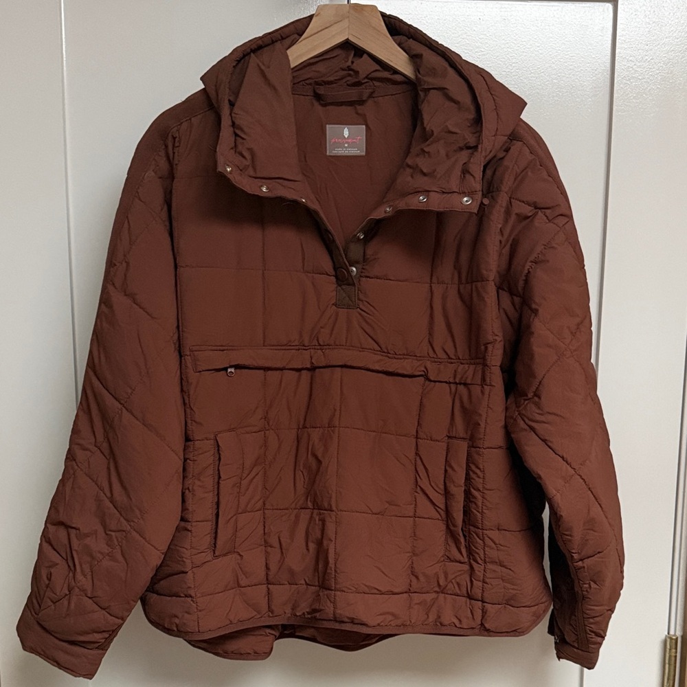Women’s Free People Movement Brown Pippa Packable Popover Jacket
